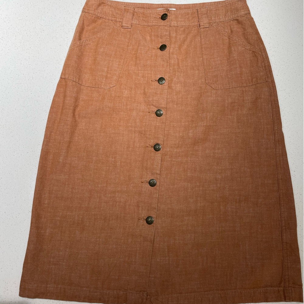 Christopher & Banks Denim Skirt Rust Orange